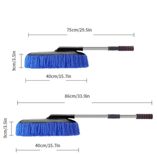 Teleskopik mikrofiber araç yıkama fırçası – ayarlanabilir saplı temizlik fırçası - Görsel 3